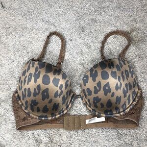 Push Up Leopard Print Bra 34C